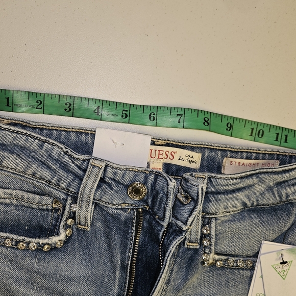 Guess Girly Jeans with rhinestone embellished pockets. - Picture 4 of 13